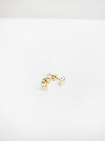 Lauren Klassen Tiny Padlock Earrings, 14k Gold - Stand Up Comedy