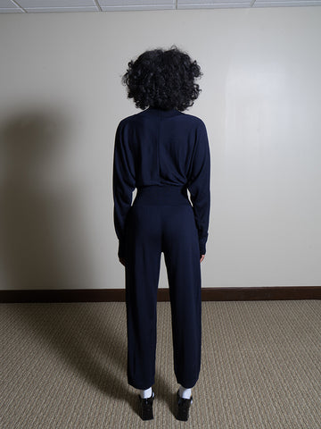 Le 17 Septembre High Neck Jumpsuit, Navy - Stand Up Comedy