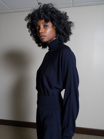 Le 17 Septembre High Neck Jumpsuit, Navy - Stand Up Comedy